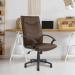 Nautilus Swithland High Back Leather Faced Executive Office Chair With Detailed Stitching and Fixed Arms Brown - DPA2007ATGLBW 40781NA