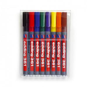 Photos - Dry Erase Board / Flipchart Edding 361 Whiteboard Marker Bullet Tip 1mm Line Assorted Colours Pack 