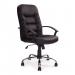 Nautilus Designs Fleet High Back Leather Faced Executive Office Chair With Ruched Panel Detailing and Fixed Arms Black - DPA369ATG/L 40788NA