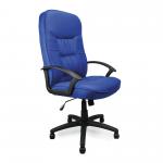 Nautilus Designs Coniston High Back Fabric Executive Office Chair With Sculptured Stitching Detail and Fixed Arms Blue - DPA6062ATGFBL 40802NA