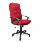 Nautilus Designs Coniston High Back Fabric Executive Office Chair With Sculptured Stitching Detail and Fixed Arms Wine - DPA6062ATGFWN 40809NA