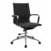 Nautilus Designs Aura Contemporary Medium Back Fleck Fabric Executive Office Chair With Fixed Arms Black/Grey - BCF/8003/BGF 40816NA