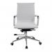 Nautilus Designs Aura Contemporary Medium Back Bonded Leather Executive Office Chair With Fixed Arms White - BCL8003WH 40830NA