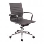 Nautilus Designs Aura Contemporary Medium Back Bonded Leather Executive Office Chair With Fixed Arms Grey - BCL8003GY 40837NA