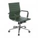 Nautilus Designs Aura Contemporary Medium Back Bonded Leather Executive Office Chair With Fixed Arms Forest Green - BCL8003FGN 40851NA