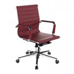 Nautilus Designs Aura Contemporary Medium Back Bonded Leather Executive Office Chair With Fixed Arms Red - BCL8003OX 40858NA