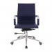 Nautilus Designs Aura Contemporary Medium Back Bonded Leather Executive Office Chair With Fixed Arms Blue - BCL8003BL 40865NA