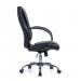 Nautilus Designs Hastings High Back Bonded Leather Executive Office Chair With Mesh Panel Detailing and Fixed Arms Black - BCL/B425/BK 40872NA