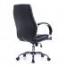 Nautilus Designs Hastings High Back Bonded Leather Executive Office Chair With Mesh Panel Detailing and Fixed Arms Black - BCL/B425/BK 40872NA