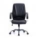 Nautilus Designs Hastings High Back Bonded Leather Executive Office Chair With Mesh Panel Detailing and Fixed Arms Black - BCL/B425/BK 40872NA