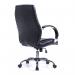 Nautilus Designs Hastings High Back Bonded Leather Executive Office Chair With Mesh Panel Detailing and Fixed Arms Black - BCLB425BK 40872NA