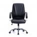 Nautilus Designs Hastings High Back Bonded Leather Executive Office Chair With Mesh Panel Detailing and Fixed Arms Black - BCLB425BK 40872NA