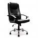 Nautilus Designs Westminster High Back Leather Faced Executive Office Chair With Integral Headrest and Fixed Arms Black - DPA2008ATGLBK 40879NA