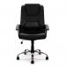 Nautilus Designs Westminster High Back Leather Faced Executive Office Chair With Integral Headrest and Fixed Arms Black - DPA2008ATGLBK 40879NA