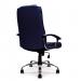 Nautilus Designs Westminster High Back Leather Faced Executive Office Chair With Integral Headrest and Fixed Arms Blue - DPA2008ATG/LBL 40886NA