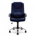 Nautilus Designs Westminster High Back Leather Faced Executive Office Chair With Integral Headrest and Fixed Arms Blue - DPA2008ATG/LBL 40886NA