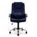 Nautilus Designs Westminster High Back Leather Faced Executive Office Chair With Integral Headrest and Fixed Arms Blue - DPA2008ATGLBL 40886NA