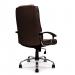 Nautilus Designs Westminster High Back Leather Faced Executive Office Chair With Integral Headrest and Fixed Arms Brown - DPA2008ATG/LBW 40893NA