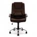 Nautilus Designs Westminster High Back Leather Faced Executive Office Chair With Integral Headrest and Fixed Arms Brown - DPA2008ATG/LBW 40893NA