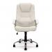 Nautilus Designs Westminster High Back Leather Faced Executive Office Chair With Integral Headrest and Fixed Arms Cream - DPA2008ATGLCM 40900NA