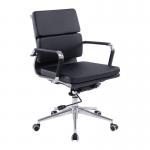 Nautilus Designs Avanti Medium Back Bonded Leather Executive Office Chair With Individual Back Cushions and Fixed Arms Black - BCL5003BK 40991NA