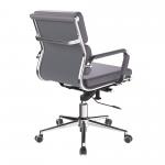 Nautilus Designs Avanti Medium Back Bonded Leather Executive Office Chair With Individual Back Cushions and Fixed Arms Grey - BCL/5003/GY 41005NA