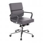 Nautilus Designs Avanti Medium Back Bonded Leather Executive Office Chair With Individual Back Cushions and Fixed Arms Grey - BCL5003GY 41005NA