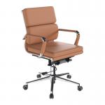 Nautilus Designs Avanti Medium Back Bonded Leather Executive Office Chair With Individual Back Cushions and Fixed Arms Brown - BCL5003BW 41012NA