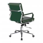 Nautilus Designs Avanti Medium Back Bonded Leather Executive Office Chair With Individual Back Cushions and Fixed Arms Green - BCL/5003/FGN 41019NA