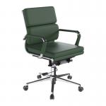 Nautilus Designs Avanti Medium Back Bonded Leather Executive Office Chair With Individual Back Cushions and Fixed Arms Green - BCL5003FGN 41019NA