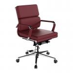 Nautilus Designs Avanti Medium Back Bonded Leather Executive Office Chair With Individual Back Cushions and Fixed Arms Red - BCL5003OX 41026NA