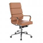 Nautilus Designs Avanti High Back Bonded Leather Executive Office Chair With Individual Back Cushions and Fixed Arms Brown - BCL6003BW 41068NA