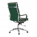 Nautilus Designs Avanti High Back Bonded Leather Executive Office Chair With Individual Back Cushions and Fixed Arms Green - BCL/6003/FGN 41075NA