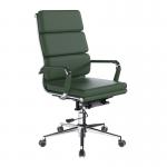 Nautilus Designs Avanti High Back Bonded Leather Executive Office Chair With Individual Back Cushions and Fixed Arms Green - BCL6003FGN 41075NA