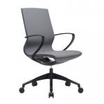 Nautilus Designs Aeros Medium Back Executive Task Office Chair With Weight Activated Auto Balance Mechanism and Fixed Arms Grey - BCFU370GY 41124NA