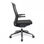 Nautilus Designs Libra High Back Fabric Executive Office Chair With Slimline Seat & Back Built-in Levers & Fixed Arms Black - BCF/K500/BK-BK 41131NA