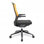 Nautilus Designs Libra High Back Fabric Executive Office Chair With Slimline Seat & Back Built-in Levers & Fixed Arms Black/Orange - BCF/K500/BK-OG 41145NA