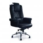 Nautilus Designs Hercules High Back Luxurious Leather Faced Gullwing Executive Office Chair With Integrated Headrest & Arms Black - DPA1611ATG/LBK 41152NA