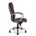 Nautilus Designs Santiago High Back Italian Leather Faced Synchronous Executive Chair With Integrated Headrest & Fixed Arms Black - DPA618KTAG/LBK 41159NA