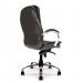 Nautilus Designs Santiago High Back Italian Leather Faced Synchronous Executive Chair With Integrated Headrest & Fixed Arms Black - DPA618KTAG/LBK 41159NA