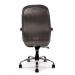 Nautilus Designs Santiago High Back Italian Leather Faced Synchronous Executive Chair With Integrated Headrest & Fixed Arms Black - DPA618KTAG/LBK 41159NA