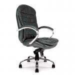 Nautilus Designs Santiago High Back Italian Leather Faced Synchronous Executive Chair With Integrated Headrest LBK 41159NA