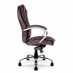Nautilus Designs Santiago High Back Italian Leather Faced Synchronous Executive Chair With Integrated Headrest & Fixed Arms Brown - DPA618KTAG/BW 41166NA