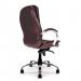 Nautilus Designs Santiago High Back Italian Leather Faced Synchronous Executive Chair With Integrated Headrest & Fixed Arms Brown - DPA618KTAG/BW 41166NA