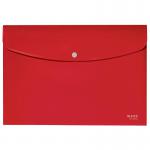 Leitz Recycle Polypropylene Document Wallet With Push Button Closure Red 46780025 41234AC