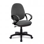 Nautilus Designs Java 100 Medium Back Single Lever Fabric Operator Office Chair With Fixed Arms Grey - BCFI300GYA 41264NA