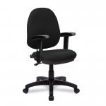 Nautilus Designs Java 100 Medium Back Single Lever Fabric Operator Office Chair With Height Adjustable Arms Black - BCF/I300/BK/ADT 41271NA