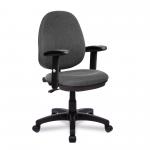 Nautilus Designs Java 100 Medium Back Single Lever Fabric Operator Office Chair With Height Adjustable Arms Grey - BCF/I300/GY/ADT 41299NA