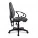 Nautilus Designs Java 200 Medium Back Twin Lever Fabric Operator Office Chair With Fixed Arms Grey - BCFP505GYA 41320NA