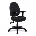 Nautilus Designs Java 200 Medium Back Twin Lever Fabric Operator Office Chair With Height Adjustable Arms Black - BCF/P505/BK/ADT 41334NA